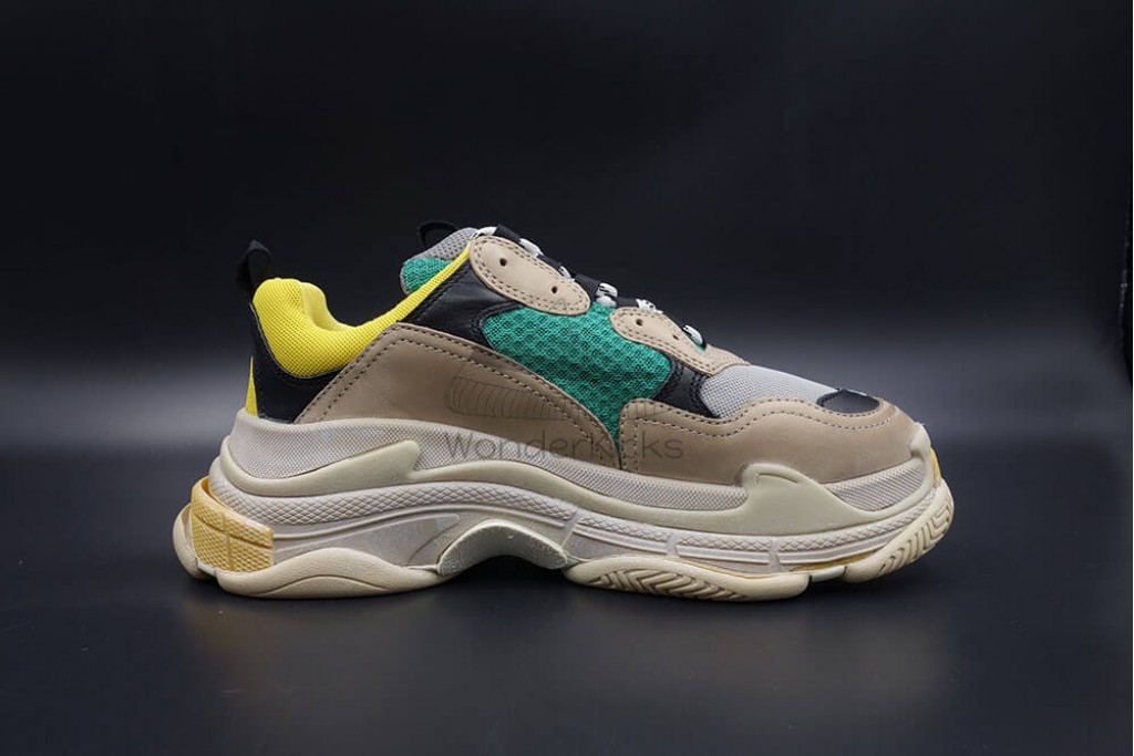 bc triple s trainer beige green yellow