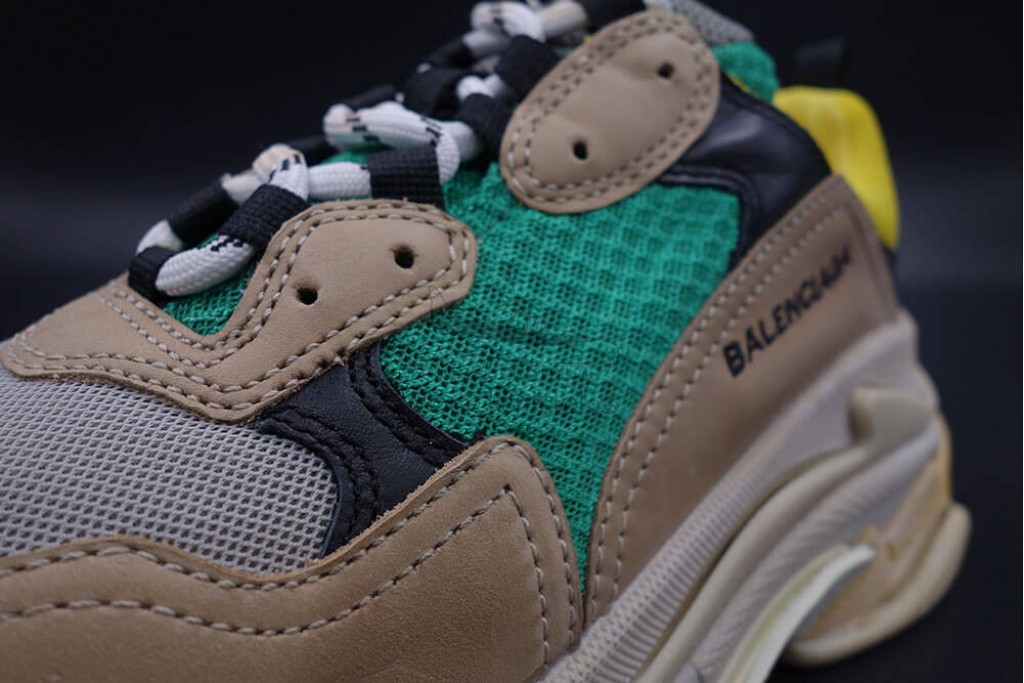 bc triple s trainer beige green yellow