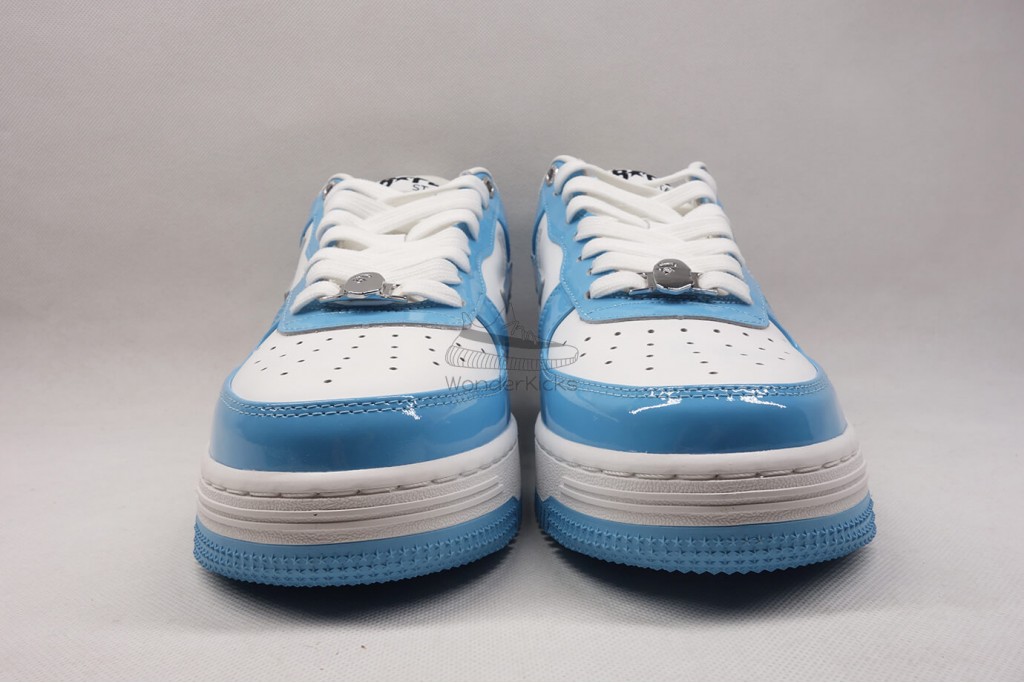 a bathing ape bape sta patent leather blue white