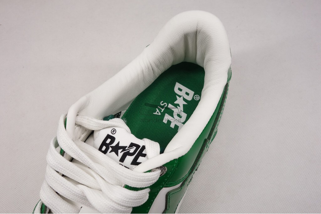 a bathing ape bape sta patent leather green white