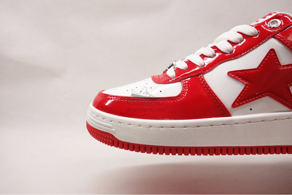 a bathing ape bape sta patent leather white red (2023)