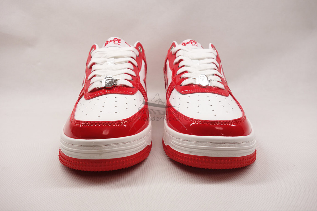 a bathing ape bape sta patent leather white red (2023)