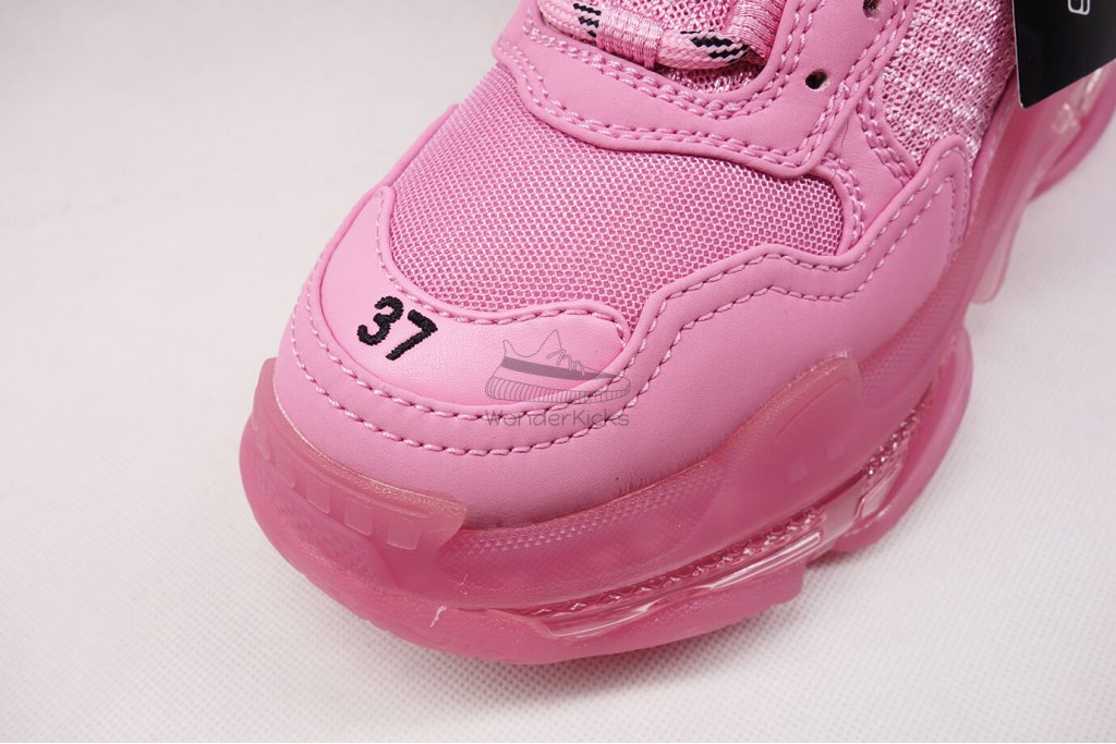 bc triple s clear sole trainer pink