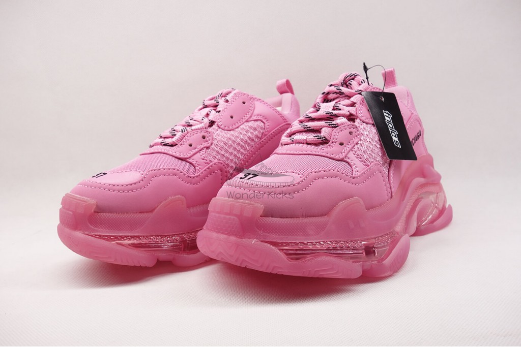 bc triple s clear sole trainer pink