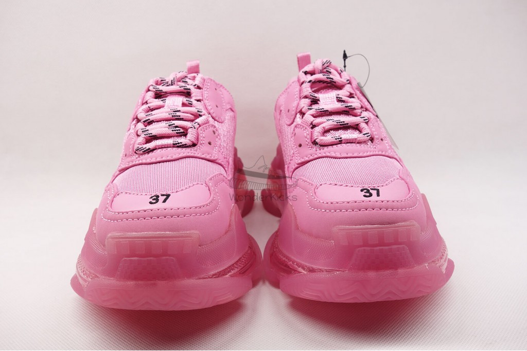 bc triple s clear sole trainer pink