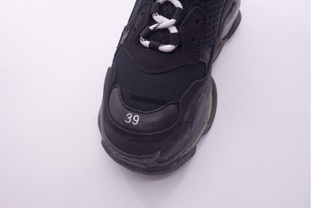 bc triple s clear sole trainer black