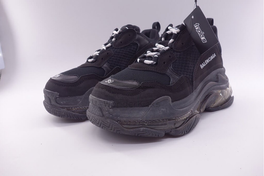 bc triple s clear sole trainer black