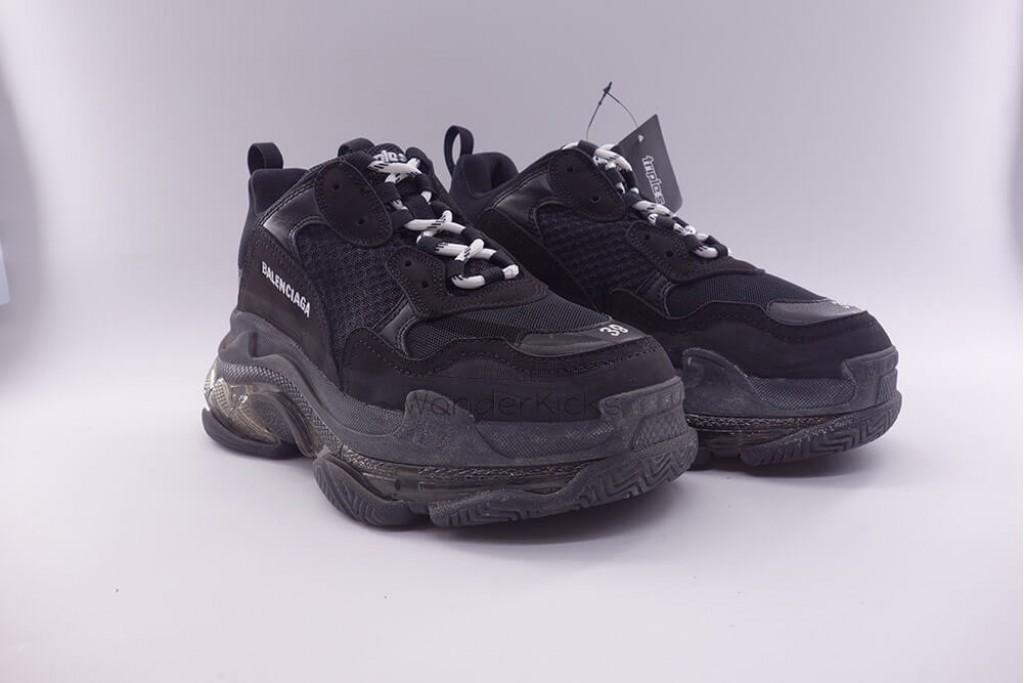 bc triple s clear sole trainer black