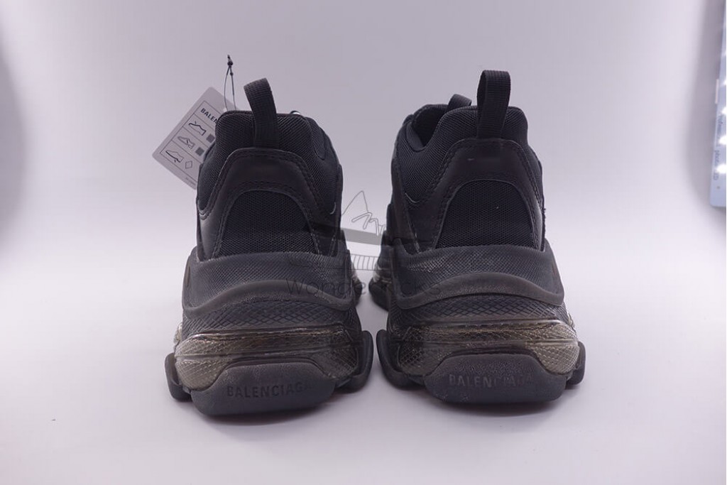 bc triple s clear sole trainer black