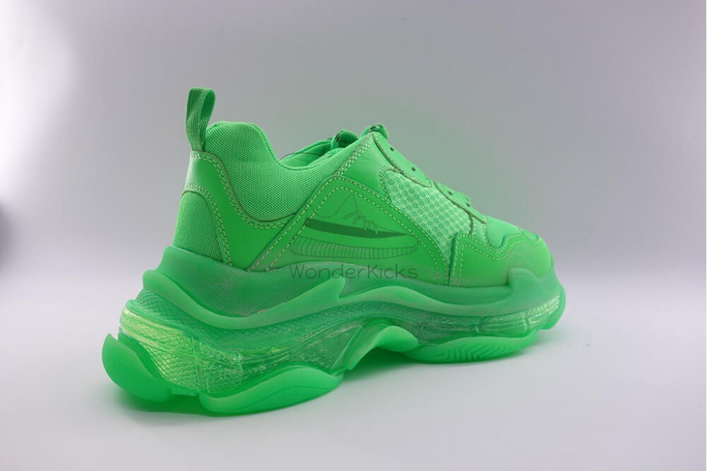 bc triple s clear sole trainer neon green