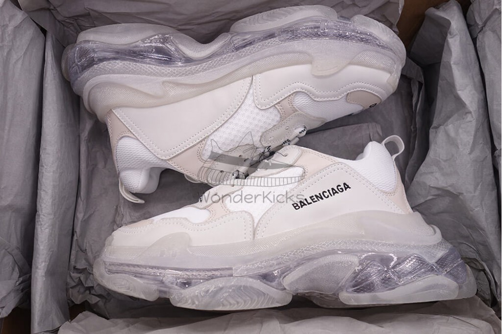 bc triple s clear sole trainer white