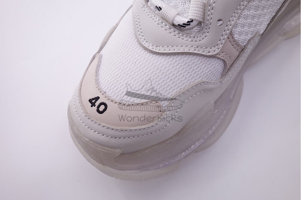 bc triple s clear sole trainer white