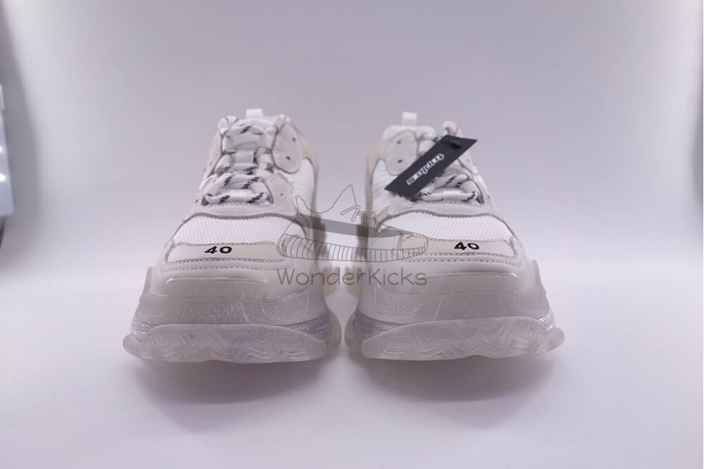 bc triple s clear sole trainer white