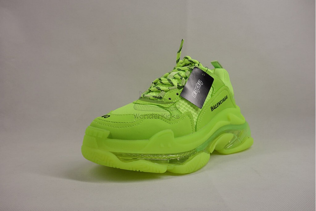 bc triple s clear sole trainer fluo yellow