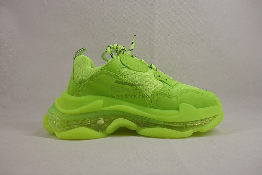 bc triple s clear sole trainer fluo yellow