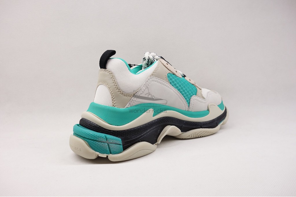 bc triple s trainer white grey turquoise