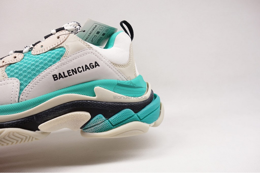 bc triple s trainer white grey turquoise