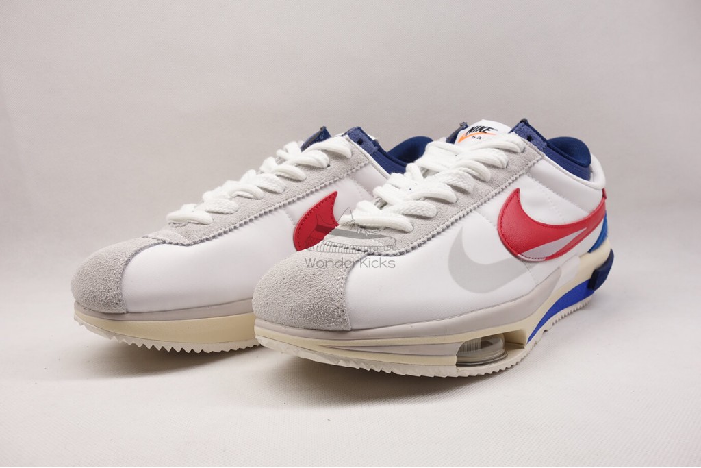 cortez 4.0 sacai white university red blue