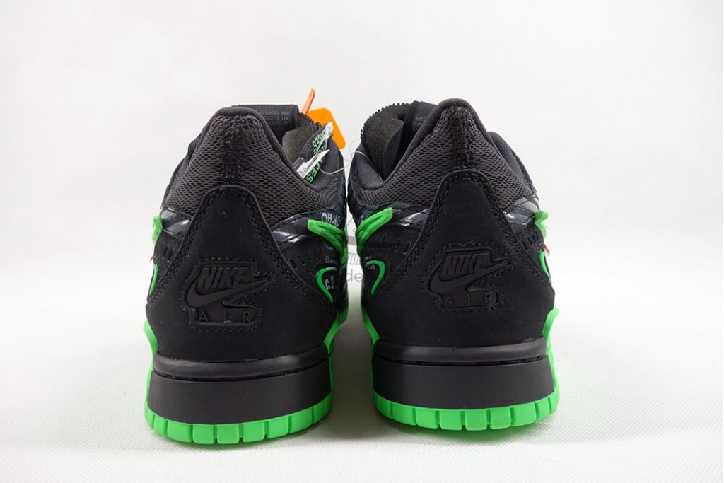 air rubber dunk off white green strike